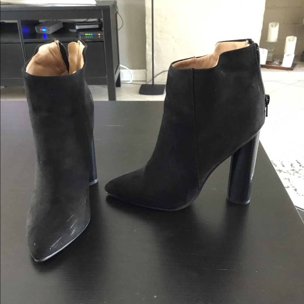 High heel black booties
